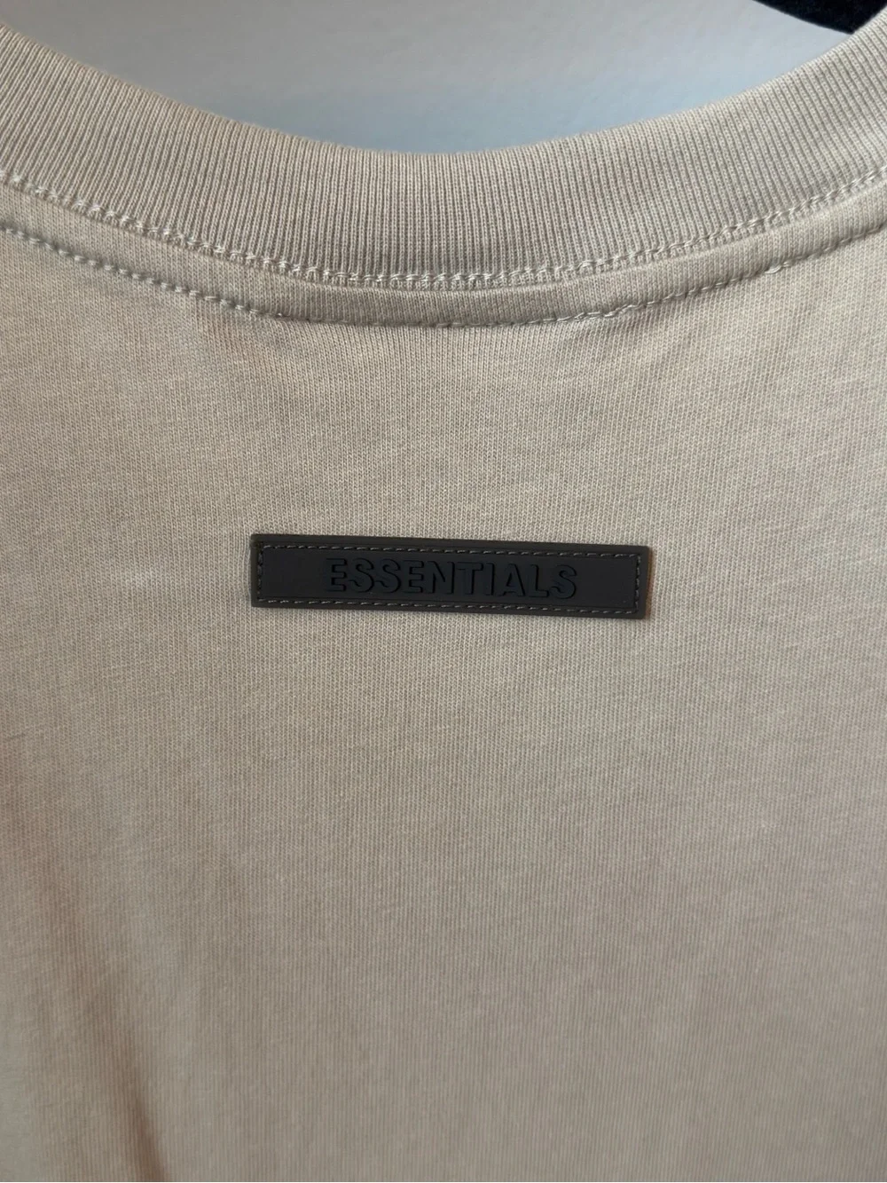 Essentials Men’s Short Sleeve Logo Tee in Sand